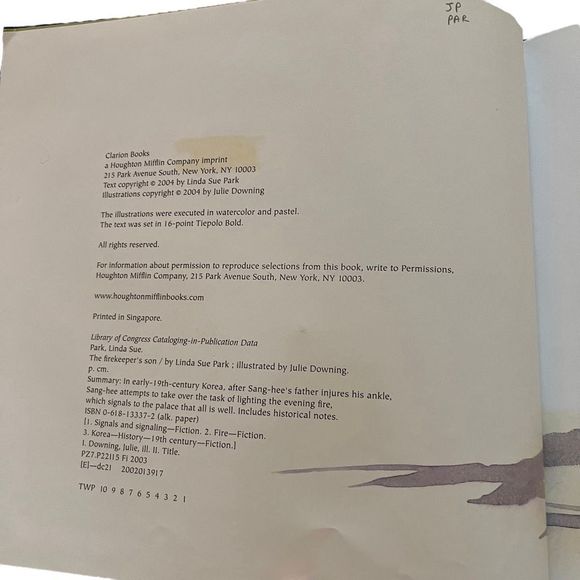 The Firekeeper's‎ Son Reinforced Library Binding Linda Sue Park - Picture 3 of 6